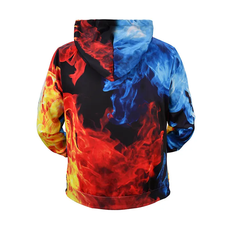 Толстовки с капюшоном совместимые водяным огнем забавная 3d Толстовка уличная
