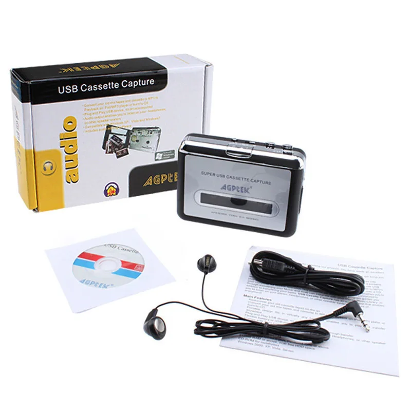 

USB Cassette Player Tape to PC Super USB Cassette to MP3 Converter Capture Audio Music EZCAP Player for Computer Laptop Mac OS