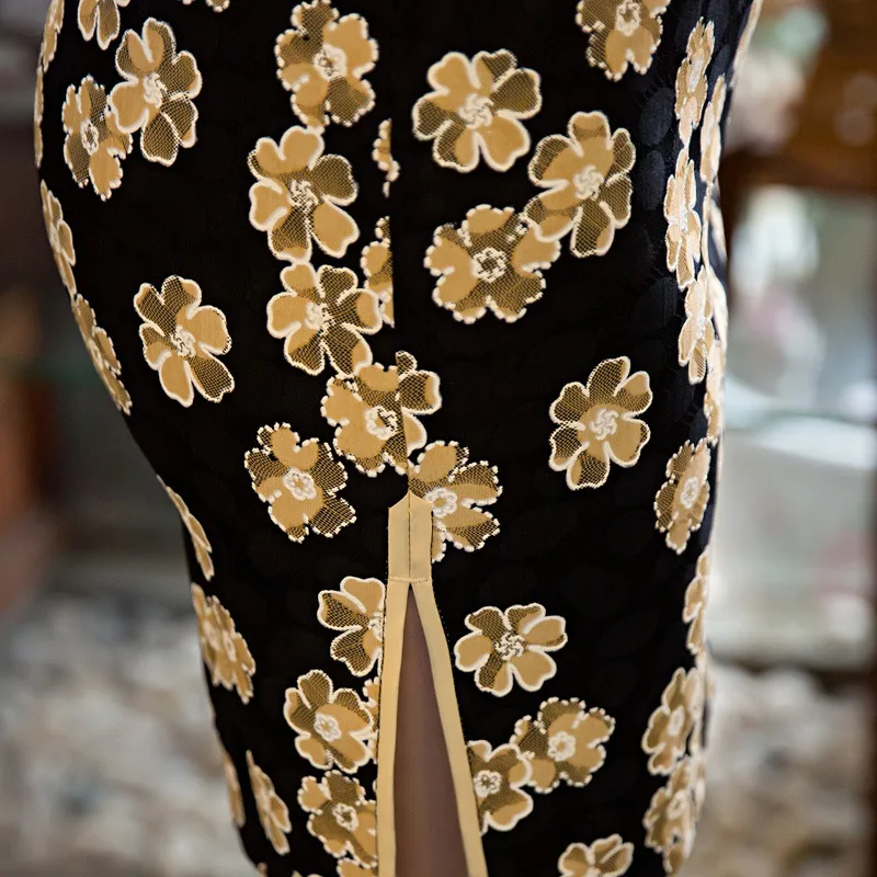 Женское кружевное Qipao женские хлопковые Cheongsams популярные винтажные элегантные