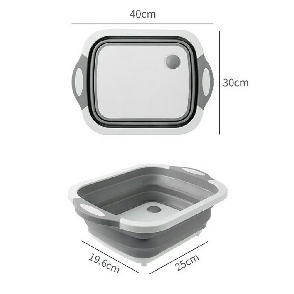 Kitchen Collapsible Dish Tub Folding Cutting Board Washing Strainer Drying Rack Vegetable Basket 4-IN-1 MULTI-BOARD DAYVION