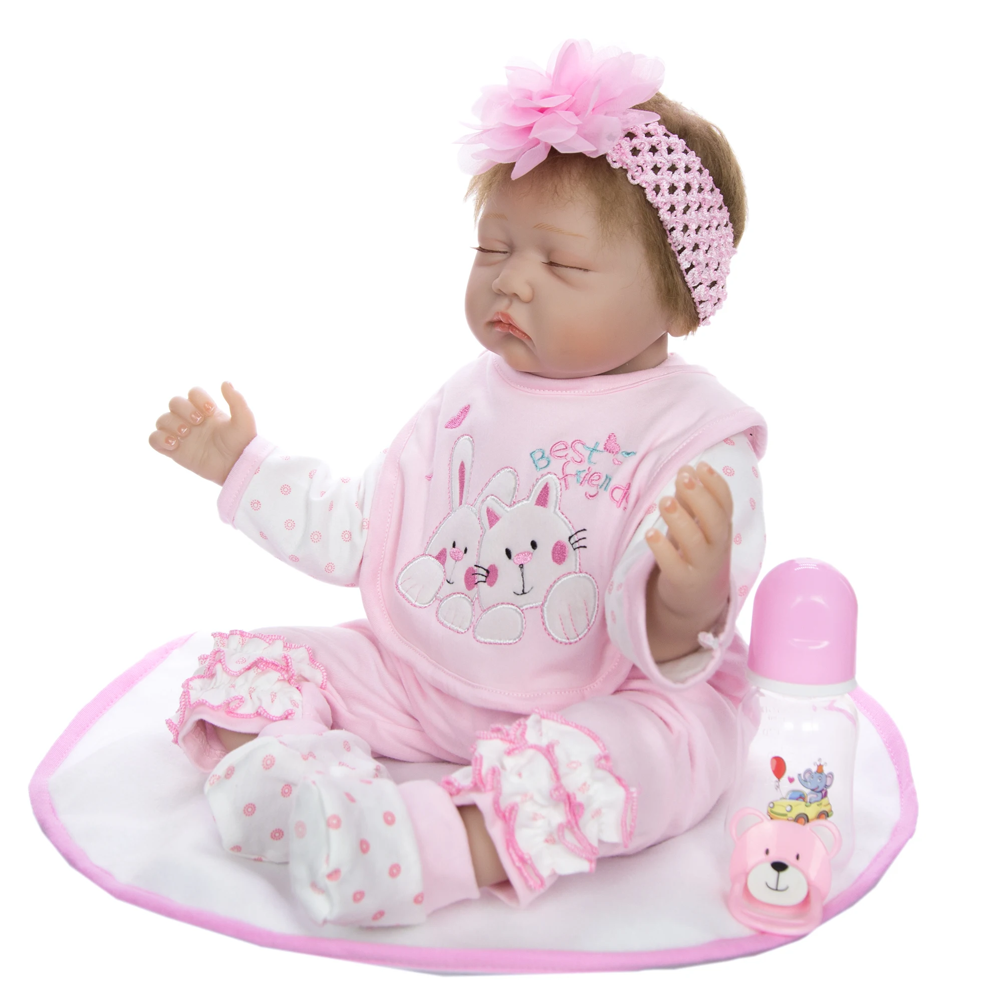 Модные спит Reborn для маленьких девочек куклы силиконовые 22 ''Реалистичная Boneca