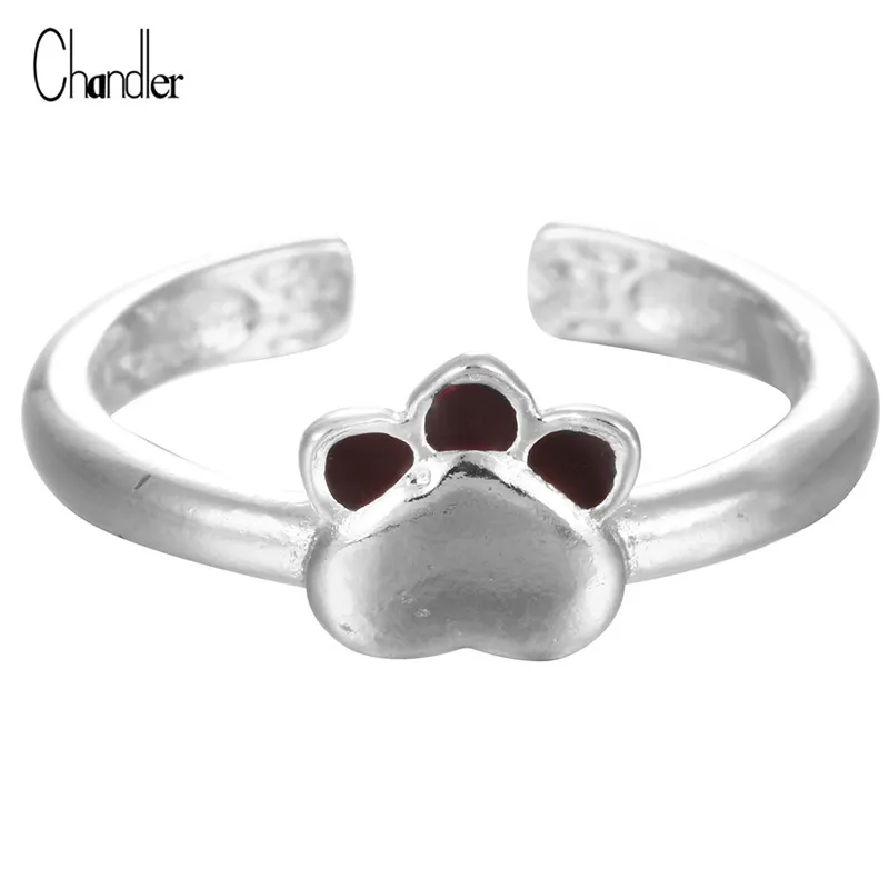 Чандлер милый котенок собака лапа ноги открытые кольца милые Midi Pinkie костяшки