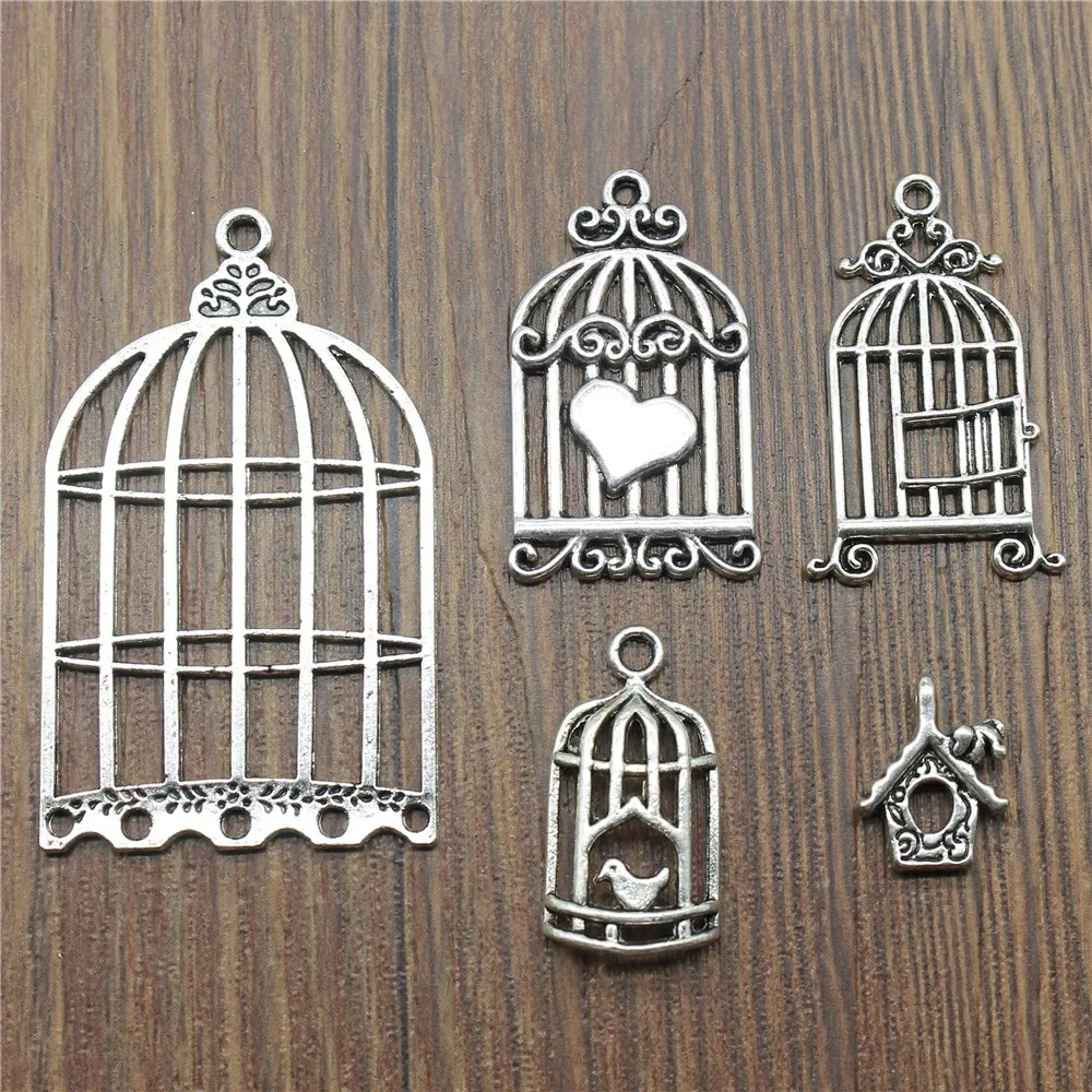 10 шт. Подвески клетка старинное серебро Цвет для изготовления ювелирных
