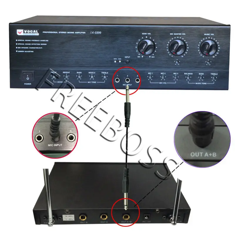 FB-U09H2 двухсторонний цифровой UHF беспроводной микрофон с 2 отворотами 2 Микрофон для гарнитуры(2 передатчика) для караоке