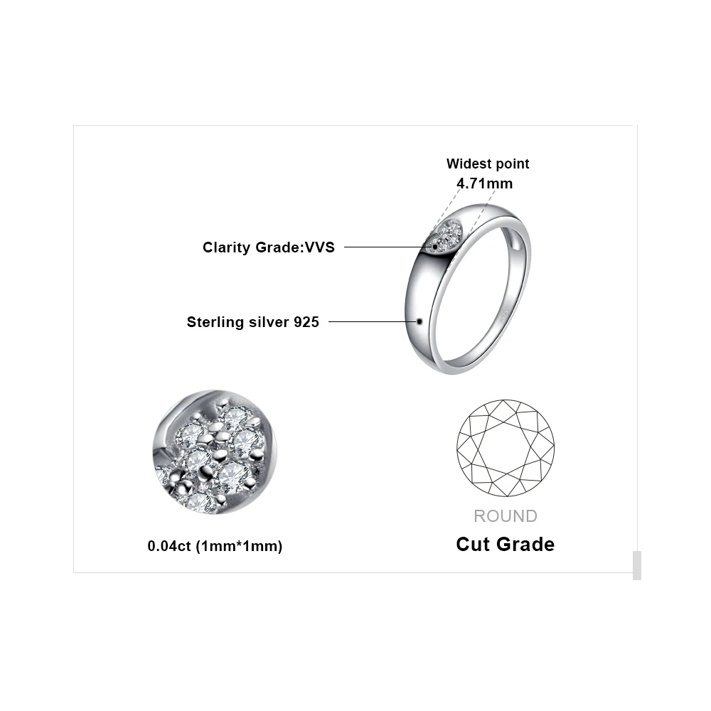 JewelryPalace сердце любовь Кубического Циркония Обручальное кольцо стерлингового серебра 925 Обручение Promise Ring хороший безымянный палец для Для женщин
