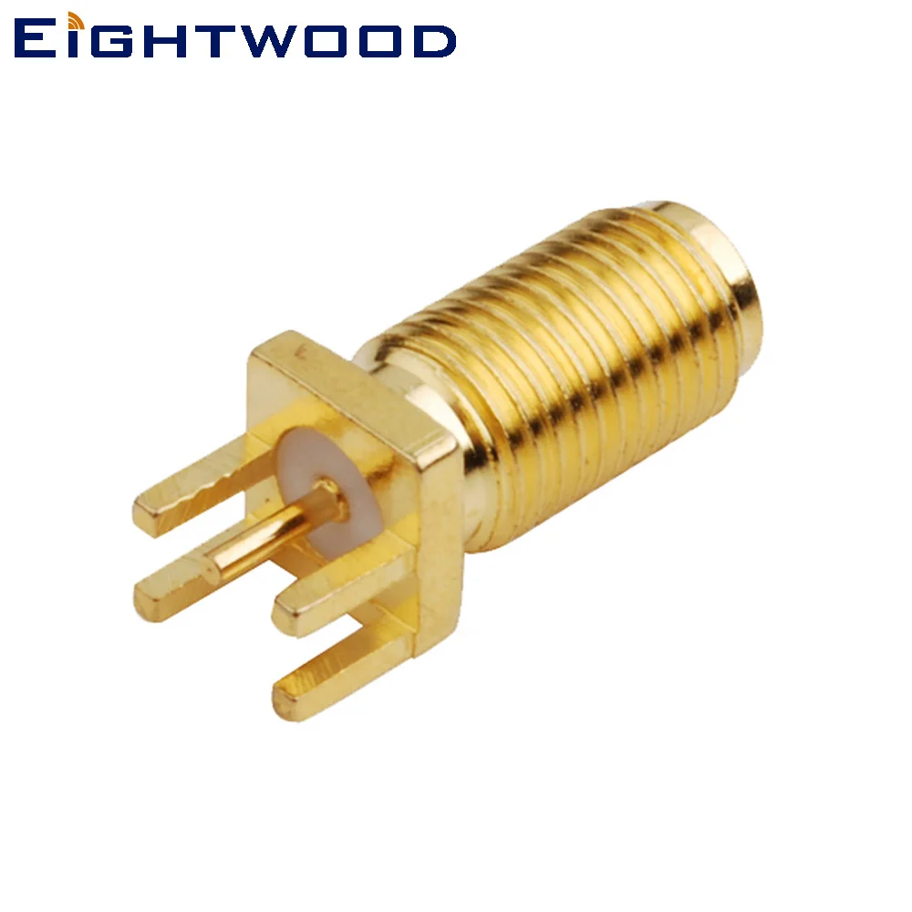 

Eightwood 5PCS RP-SMA Jack Male RF Coaxial Connector Adapter PCB Mount End Launch Long Version for Antenna Telecom Base Station