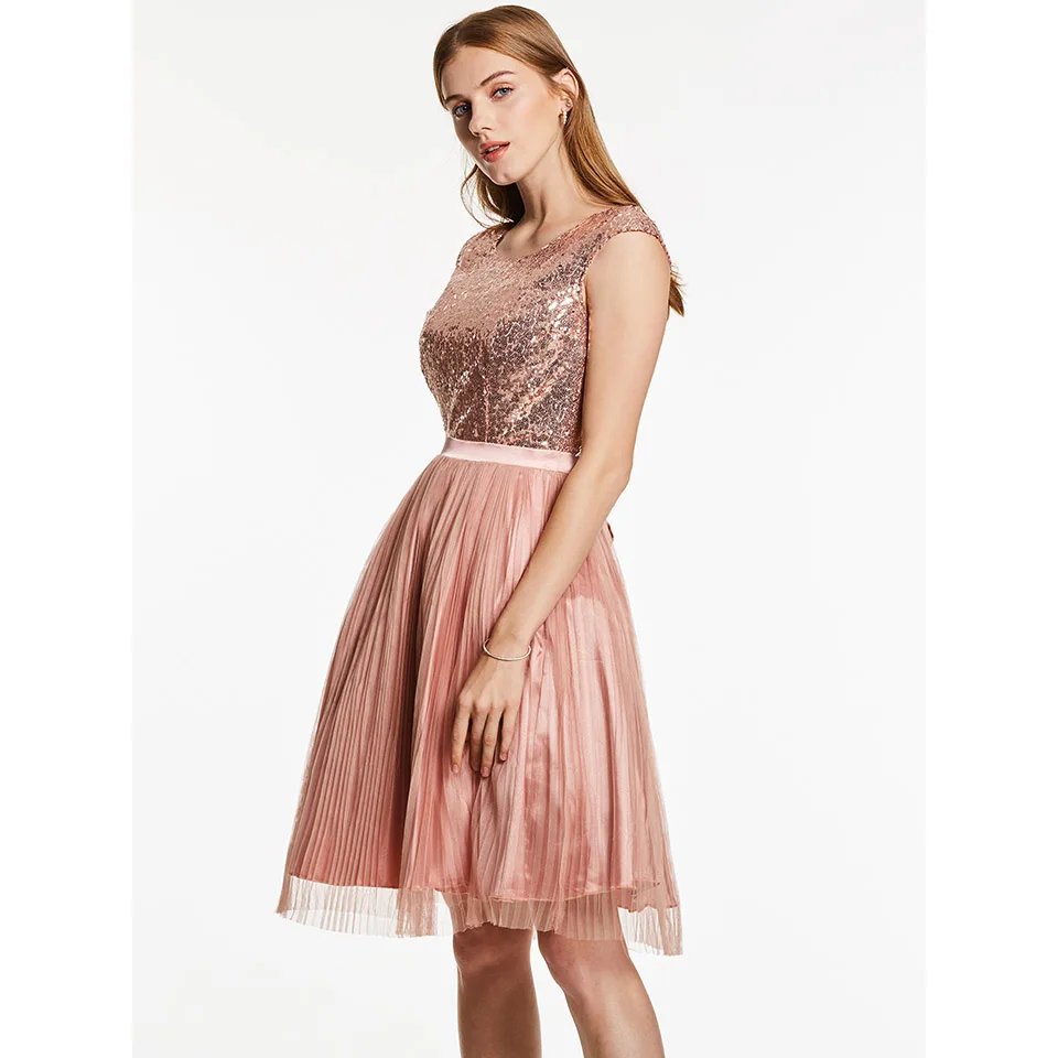 Dressv коктейльное платье с глубоким вырезом, розовые короткие коктейльные платья длиной до колена, на шнуровке