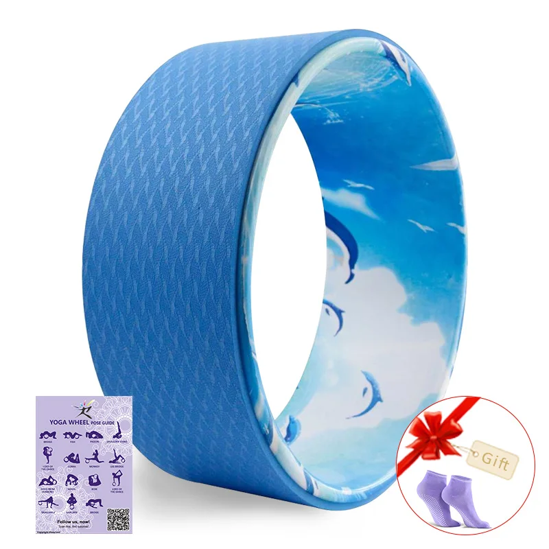 Синий Самобытный колесо йоги колесо для йоги Круг ABS Yoga Колеса TPE Колесо Дхармы Yoga Создает Идеальный Ролик Для Растяжения Повышение Гибкости и Прогибы - Цвет: Синий
