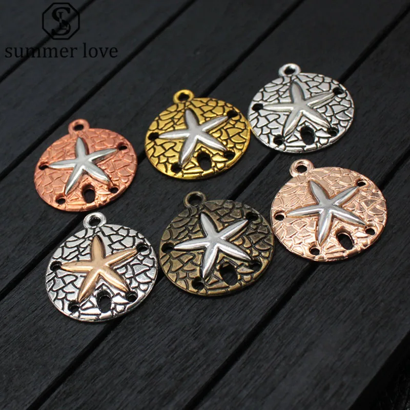 

Mixed Ocean Sea Charms Antique Silver Color Starfish Charm Pendants Diy Craft Supplies Jewelry 30Pcs