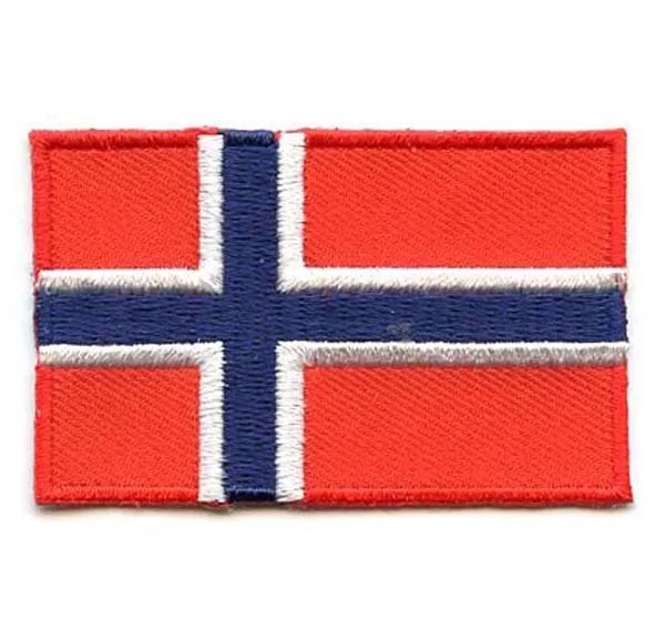 

Norway Country Embroidery Patches/Garment Label Made by Twill with Heat Cut Edge and Iron On Backing MOQ50pcs Free Shipping