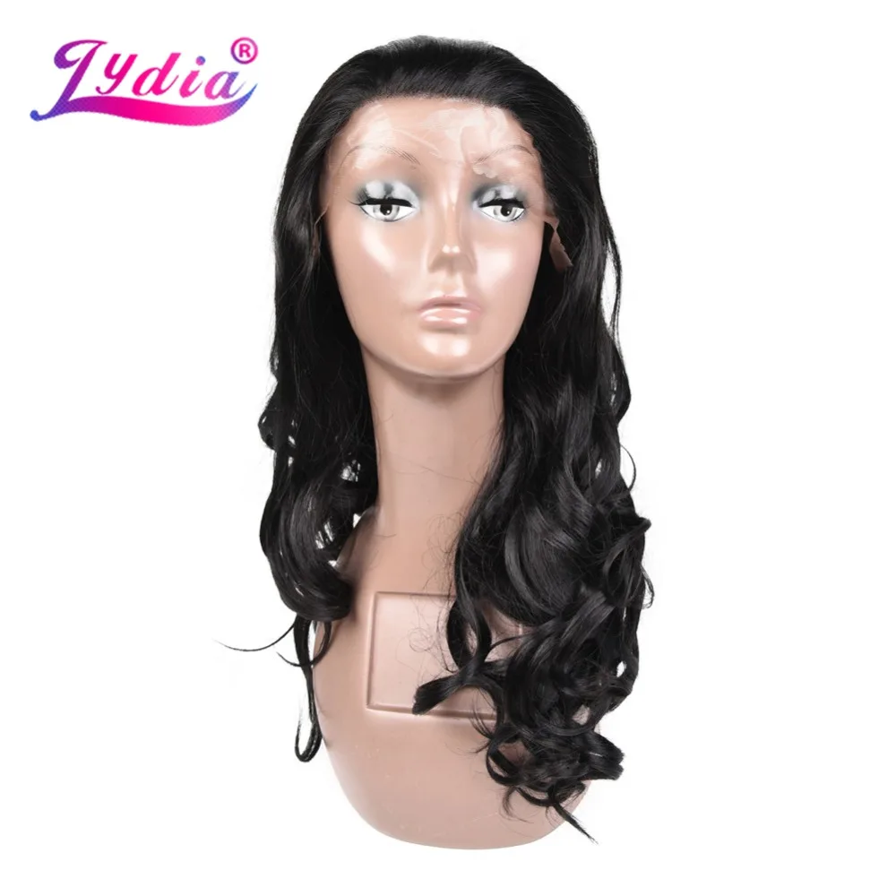 Лидия синтетический передний кружевной парик длинные волосы натуральный