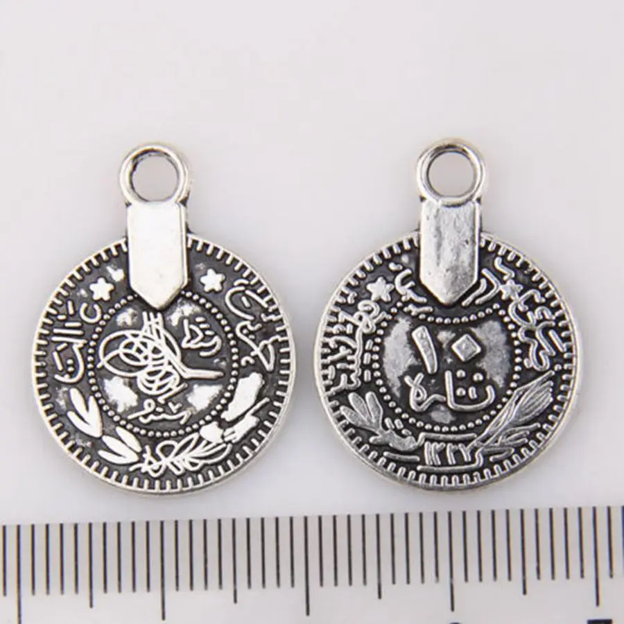 

100Pcs Wholesale Tibetan silver Zinc Alloy Muslim Calligraphy Art Pendants 25x19mm A-2390D