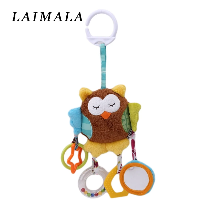 Новорожденный мальчик девочка милый хлопок погремушки для младенца сова Медведь