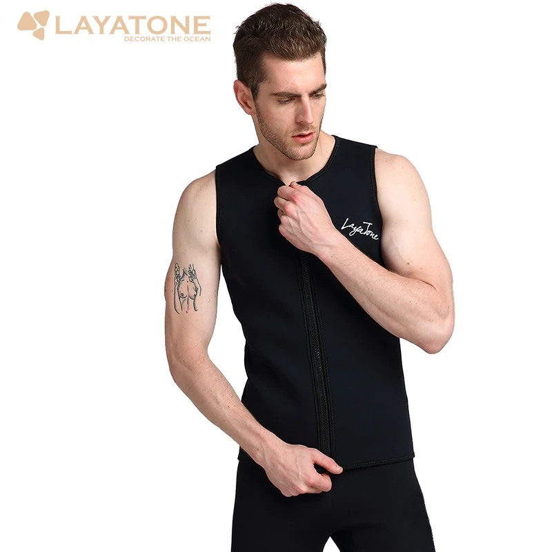 LayaTone 3 мм неопреновый жилет для Гидрокостюма, мужской жилет для дайвинга, жилет без рукавов для каноэ, серфинга, Сноркелинга, рыбалки, бега, каякинга, Топ жилет