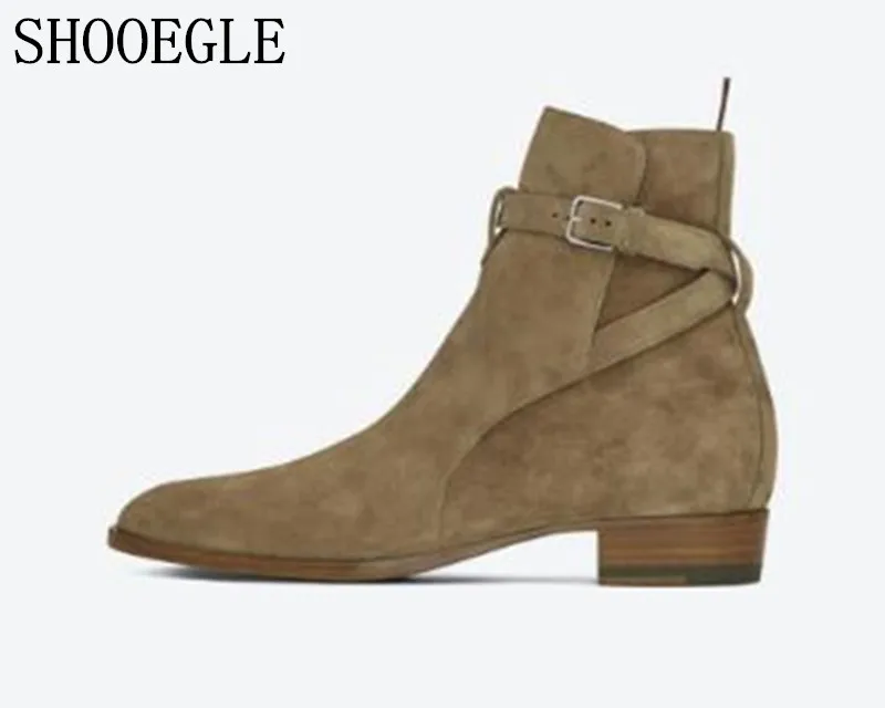 Мужские классические замшевые ботинки SHOOEGLE байкерские в байкерском стиле