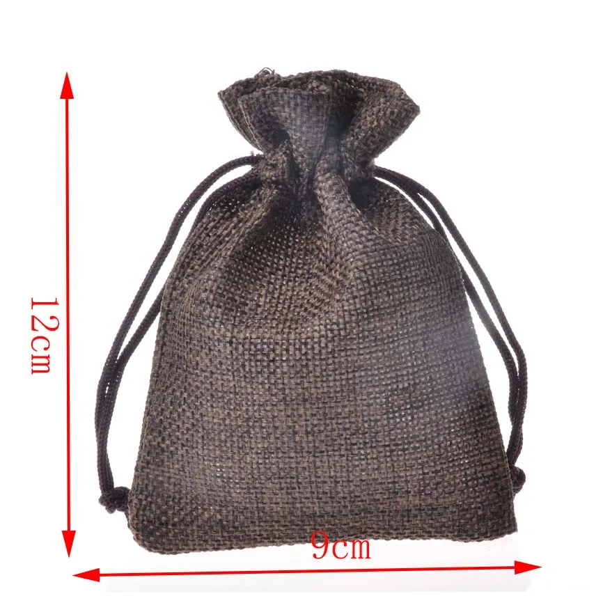 Lanwaylucky 9x12 см 50 шт./лот коричневый мини мешковины drawstring ювелирные изделия Упаковка