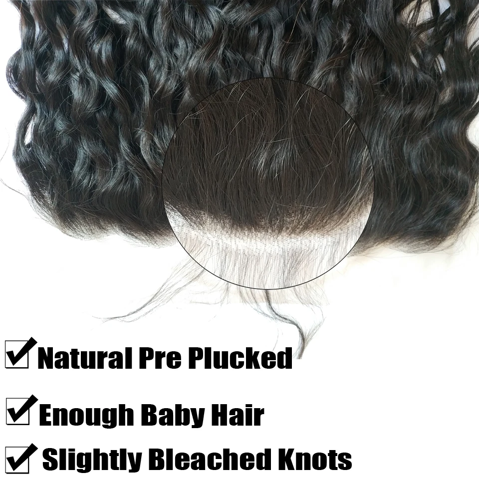 Натуральные волнистые человеческие пучки волос с закрытием 13*6 перуанские