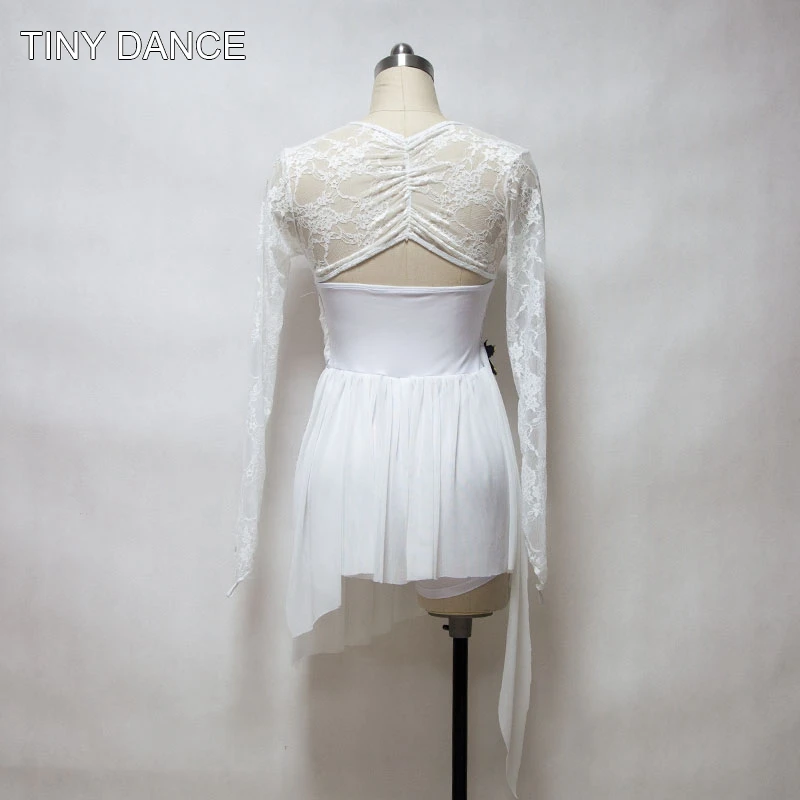 Детский и взрослый костюм для балета лирики современных танцев белое платье с