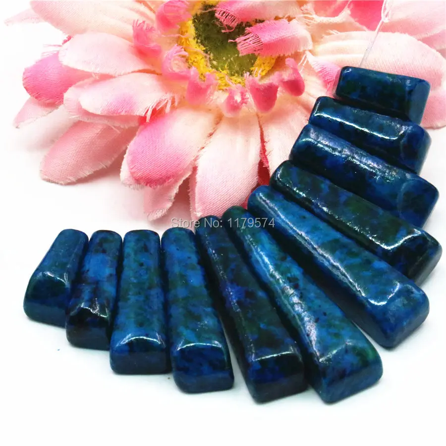 Лидер продаж набор из 40x10 мм азуритовых хрисоколл свободные бусины для