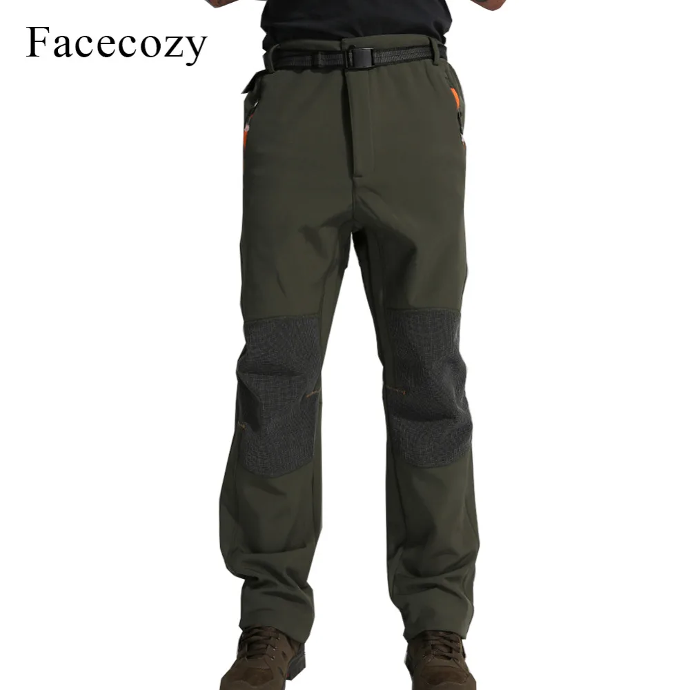 Facecozy Мужские Зимние флисовые штаны для кемпинга мужские теплые