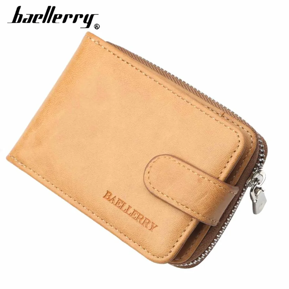 Мужские кошельки baellerry, короткий дизайн из искусственной кожи, коричневый держатель для карт, высокое качество, Винтажный Мужской кошелек, держатель для монет, Брендовые мужские кошельки