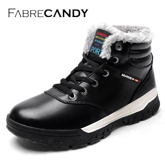 FABRECANDY зимние мужские модные кожаные ботинки повседневные мокасины брендовая