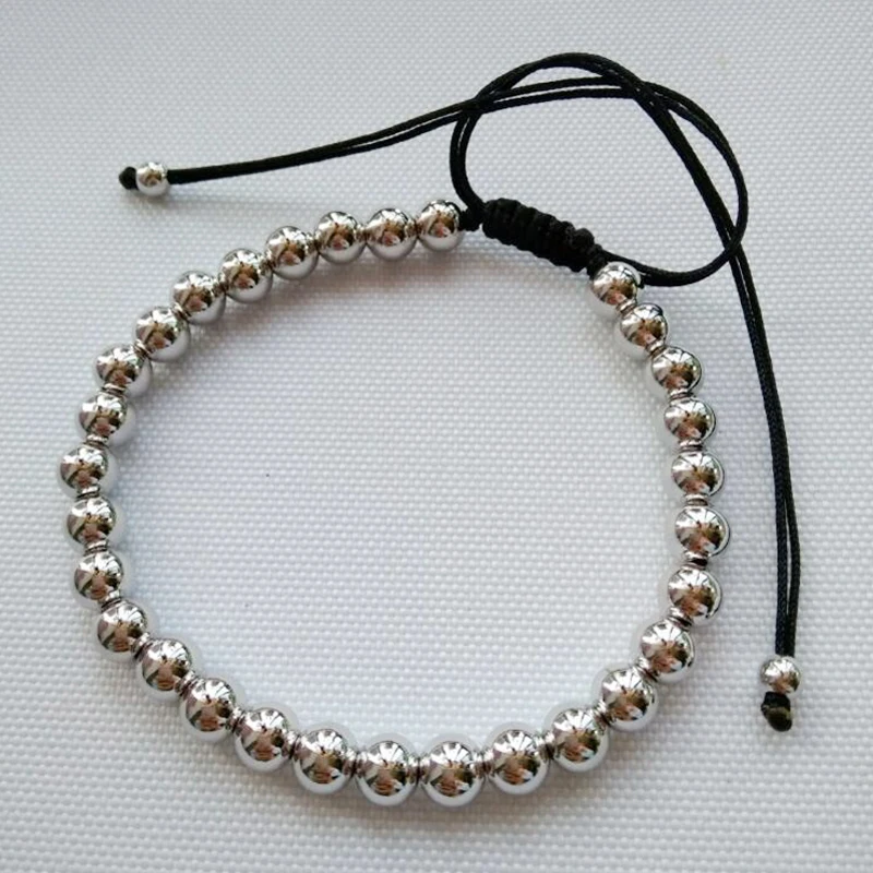 Модный браслет из нержавеющей стали 6 мм мужские браслеты золотого цвета с