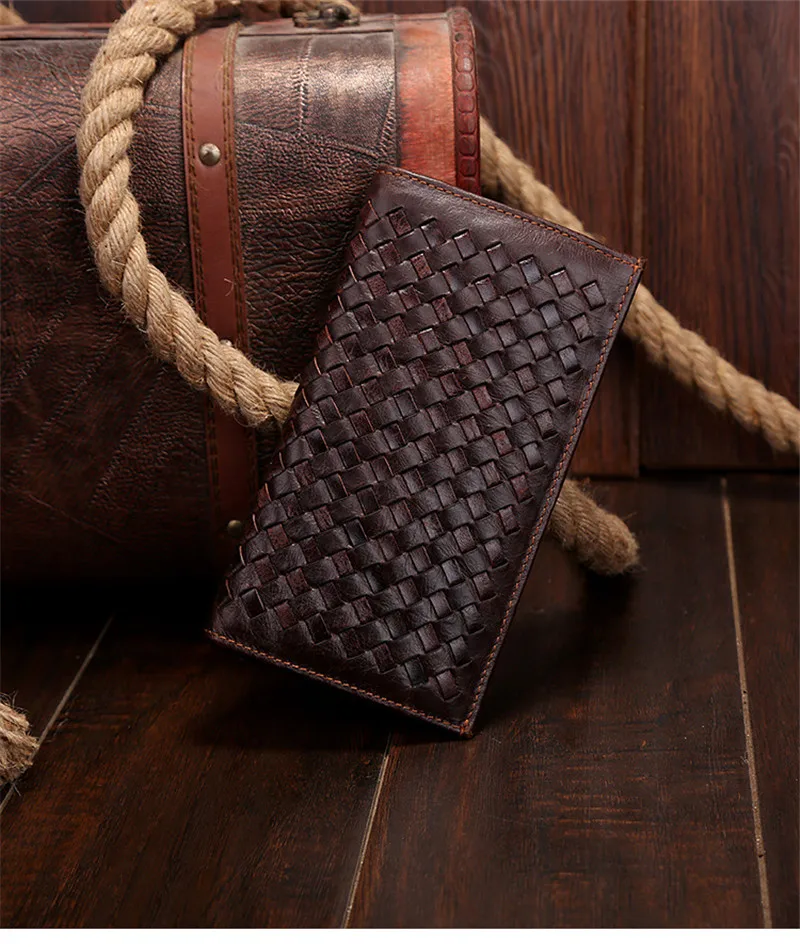 Винтажный Мужской кошелек из натуральной кожи бумажник с зажимом для денег