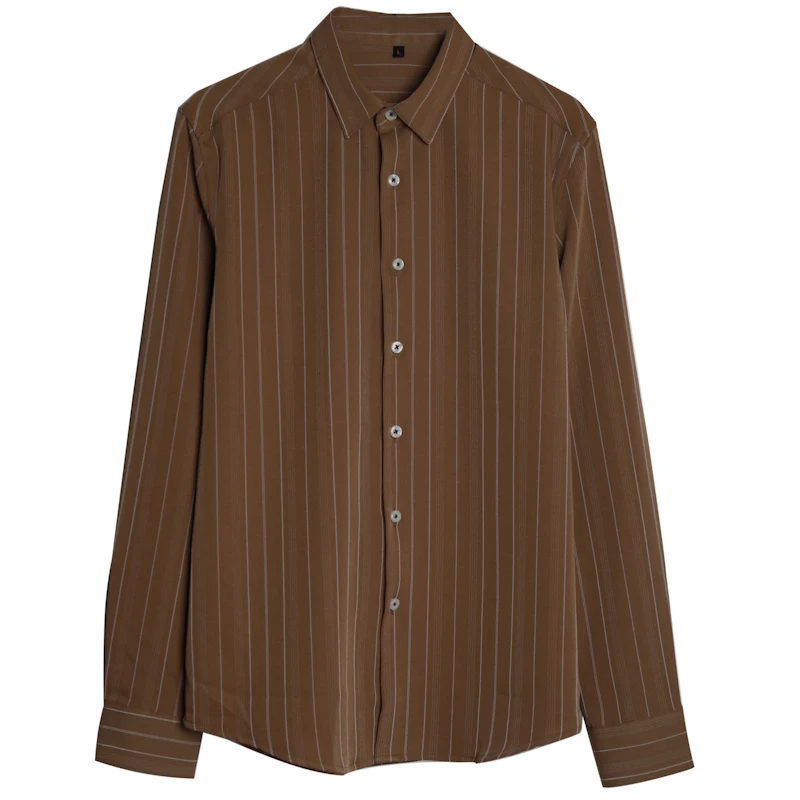 2017 New men's vintage british style slim vertical stripe long-sleeve shirt business casual easy care plus size costumes | Мужская