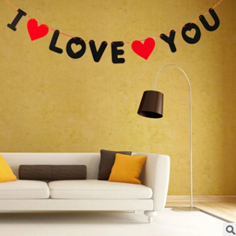 Прекрасный Флаг в виде сердца праздничная гирлянда баннеры украшения для дома