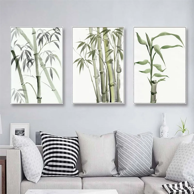 

Watercolor Bamboo Leaf Poster New Chinese Abstract Painting Posters And Prints Fo Living Room Decor Gift Canvas Drop shipping