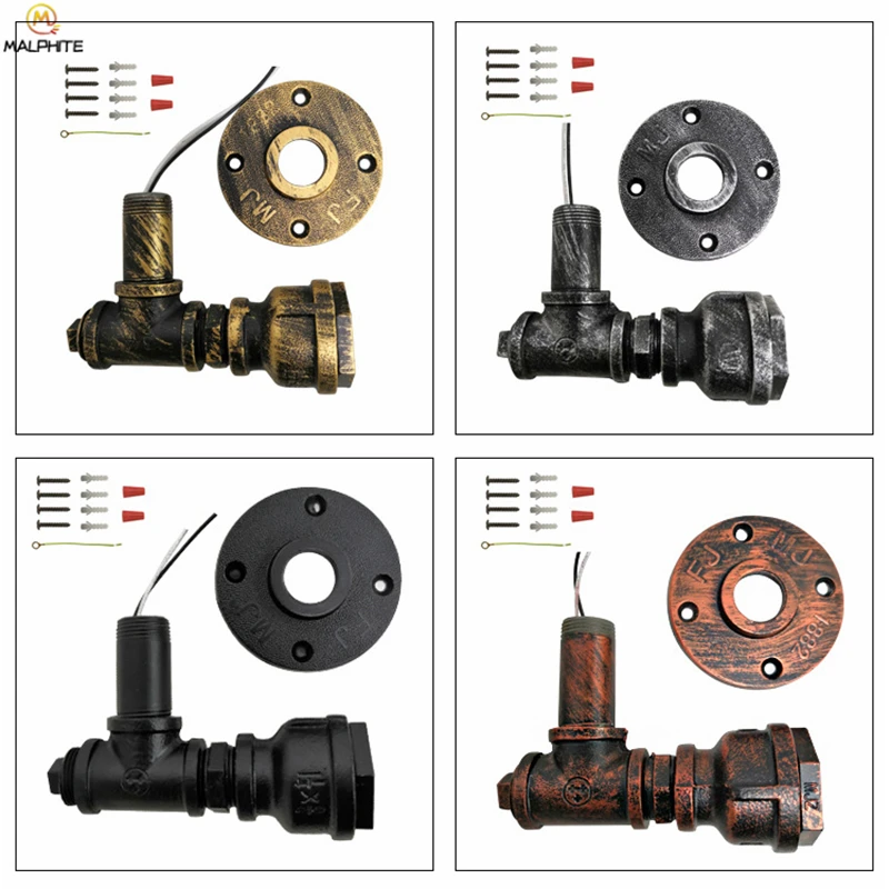 Американский промышленный трубный настенный светильник чердак железный