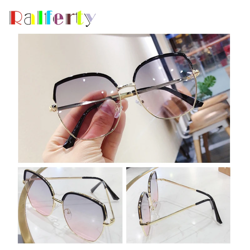 Ralferty Elegant Ladies Sunglasses New Oversized Women Sun Glasses Female Big Frame Shades lunette soleil femme Oculo M2340