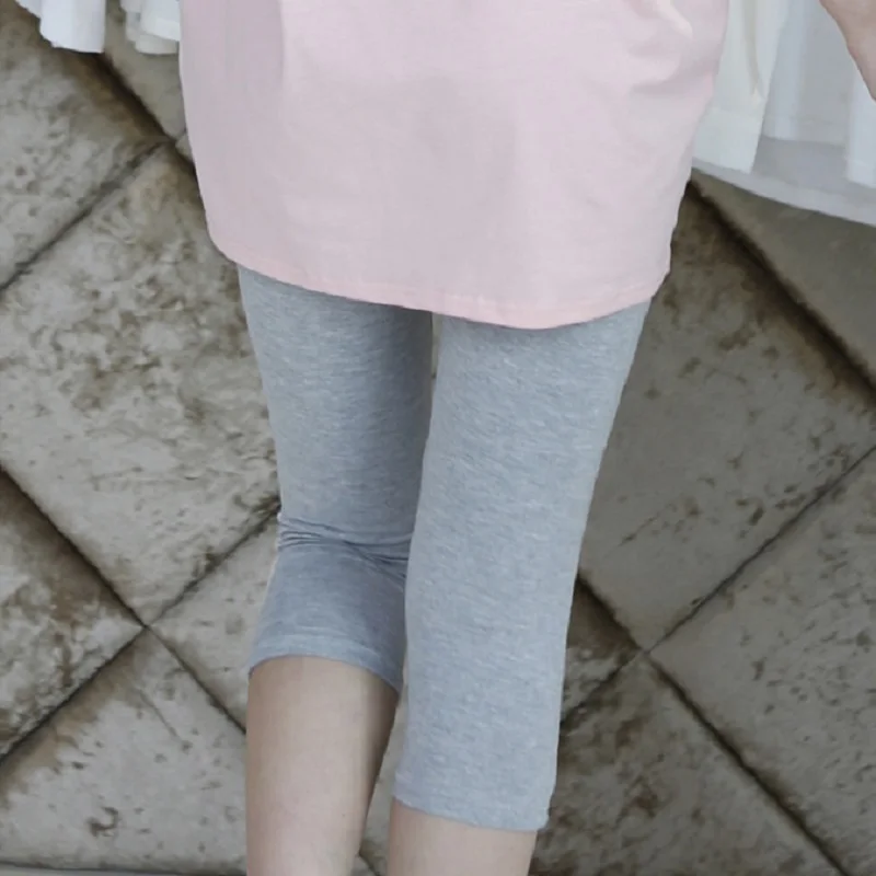 Летние брюки Капри для беременных три четверти с регулируемой талией Леггинсы