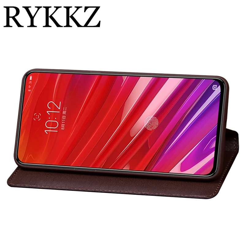 

RYKKZ Genuine Leather Flip Case For Lenovo Z5 Pro 6.39'' Cover Magnetic Case For Lenovo Z5 Pro L78031 Cases Leather Cover Phone