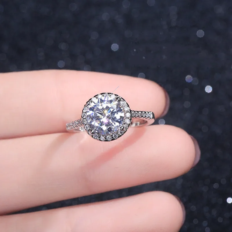 CC кольца для женщин Серебряный Цвет кубический цирконий принцесса обручальное
