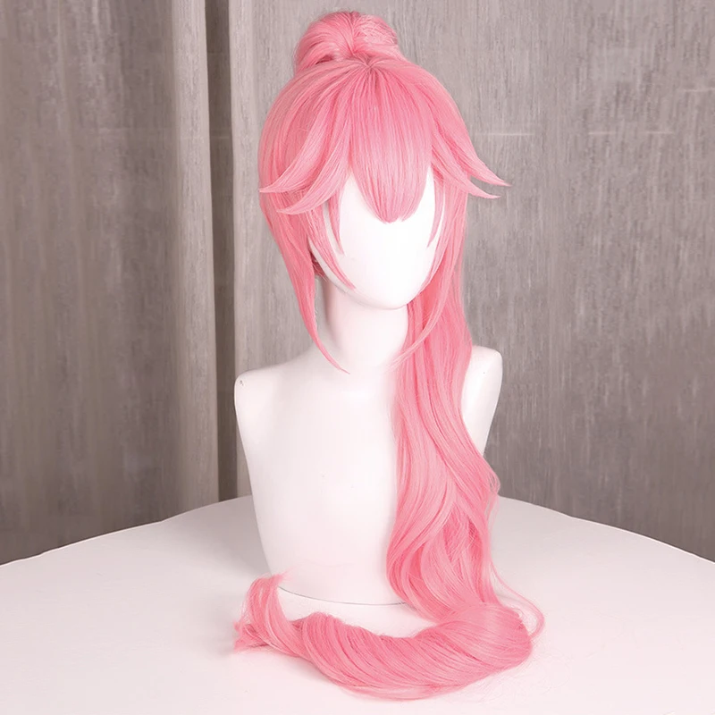 Парик из синтетических волос Длинный розовый парик для косплея тамамо Но