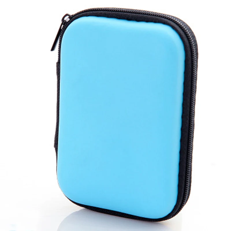 rectangle sky blue Водонепроницаемый чехол для наушников, сумка для ключей, сумки для монет, кабель, держатель для наушников, коробка для путешествий, наушники для хранения SD карт, Жесткий Чехол - Цвет: rectangle sky blue