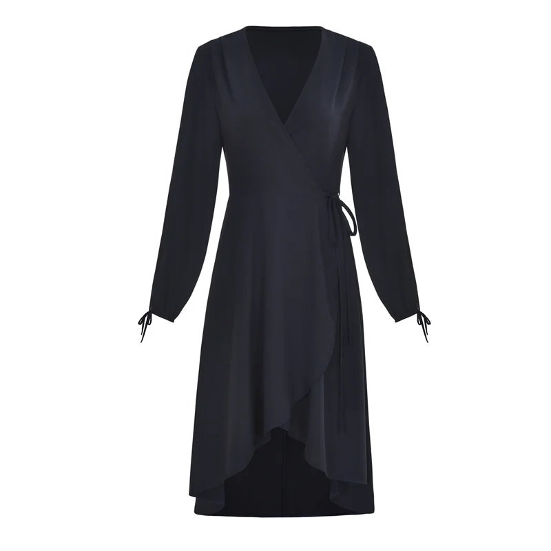 Повседневное с v-образным вырезом и асимметричным низом галстук-бабочка Фонари