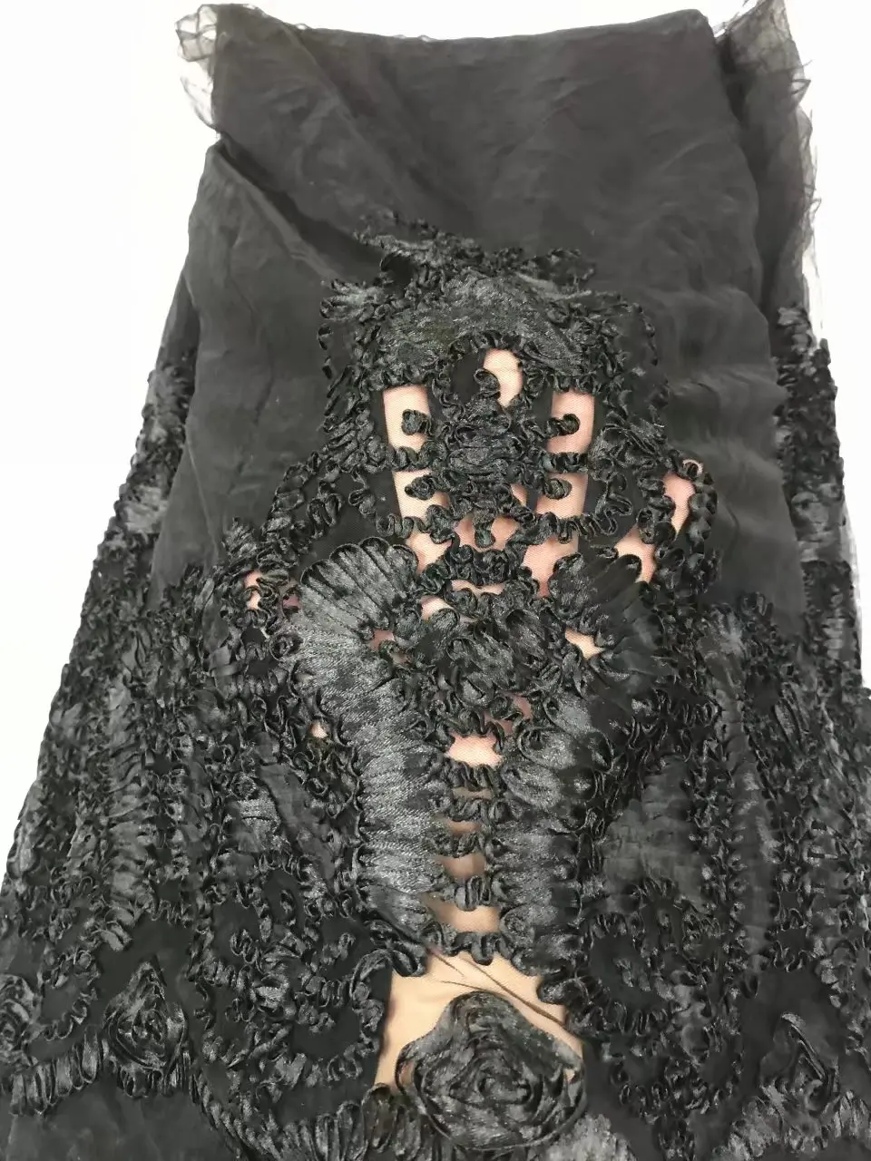 

Most Popular African Lace Fabric Elegant French Lace Fabric Rural Style Floral Mesh Laces Fabrics For Garment 5 yards AFRFF26-1