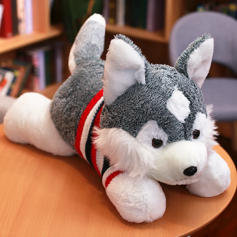 Dorimytrader New Hot Husky Plush Toy Giant Soft Cute Dog Doll Pillow for Girl Children Gift Sofa Deco 35inch 90cm DY50671 | Игрушки и