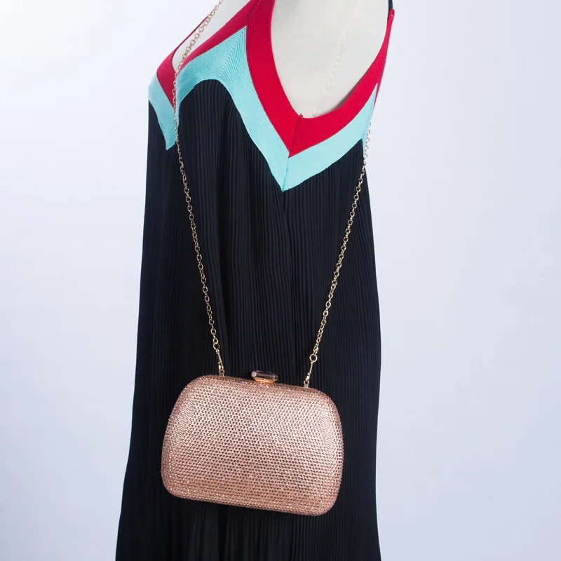 

Women's Crystal Evening bag Retro Beaded Clutch Bags Wedding Party Diamond Beaded Bag Long Chain Rhinestone Small Shoulder Bags