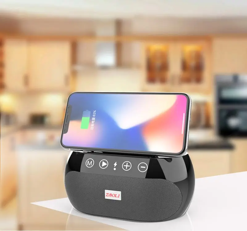 ZBOLI X20 многофункциональное Qi Беспроводное зарядное устройство для iPhone 8 X XR XS Max samsung S9 S8 Note 8 9 S7 функция настольного динамика