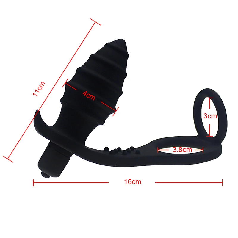 11*4 см 10 режимов Вибрационный Анальная пробка с двойным петушком вибратор секс