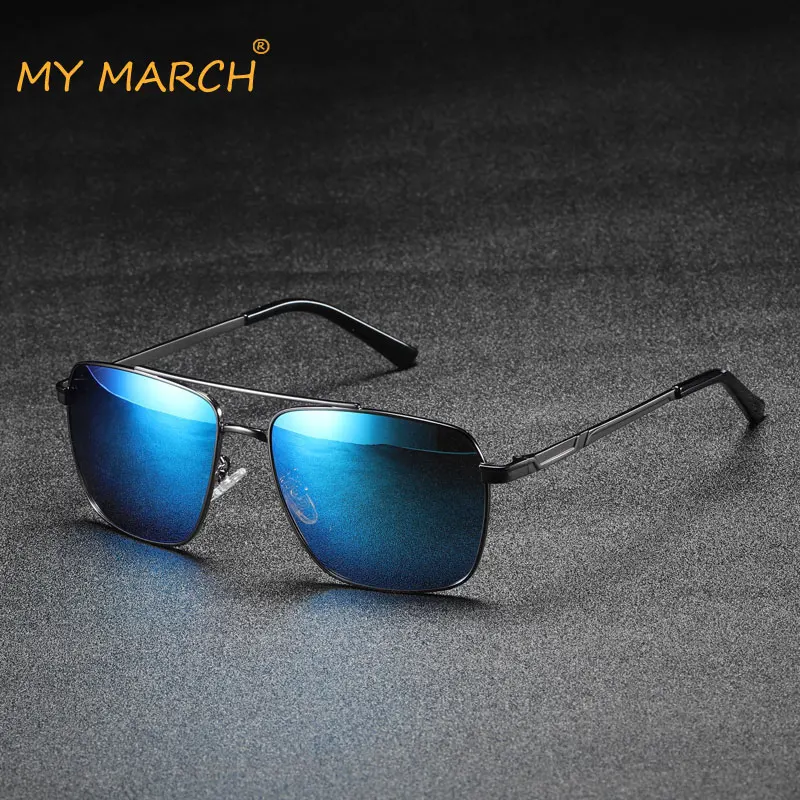 MYMARCH брендовые поляризованные солнцезащитные очки мужские Модные зеркальные для