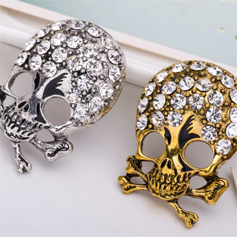 Стразы броши для женщин мужчин череп искусственные булавки кристалл Broches