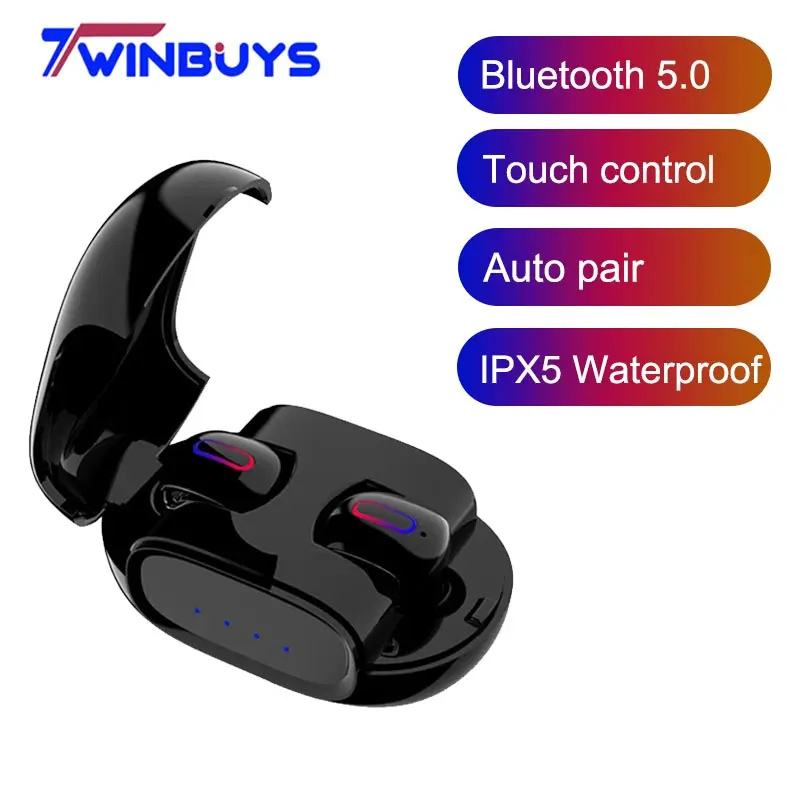 Bluebooth 5 0 наушники вкладыши TWS беспроводные водонепроницаемые с функцией подачи