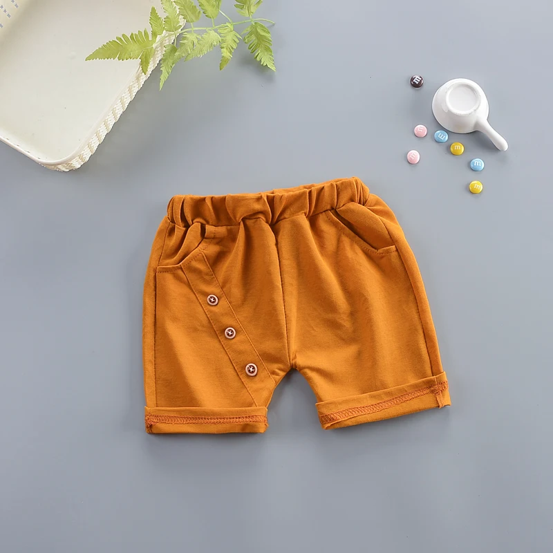 Baby Boys Button Design Short Pants 2019 New Fashion Candy Color Casual Beach Shorts For Newborn Summer Clothes |