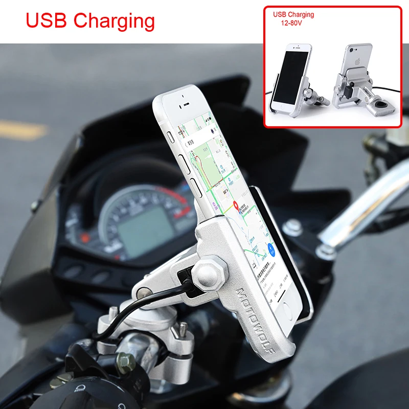 Новинка держатель для телефона мотоцикла с USB зарядным устройством из алюминия
