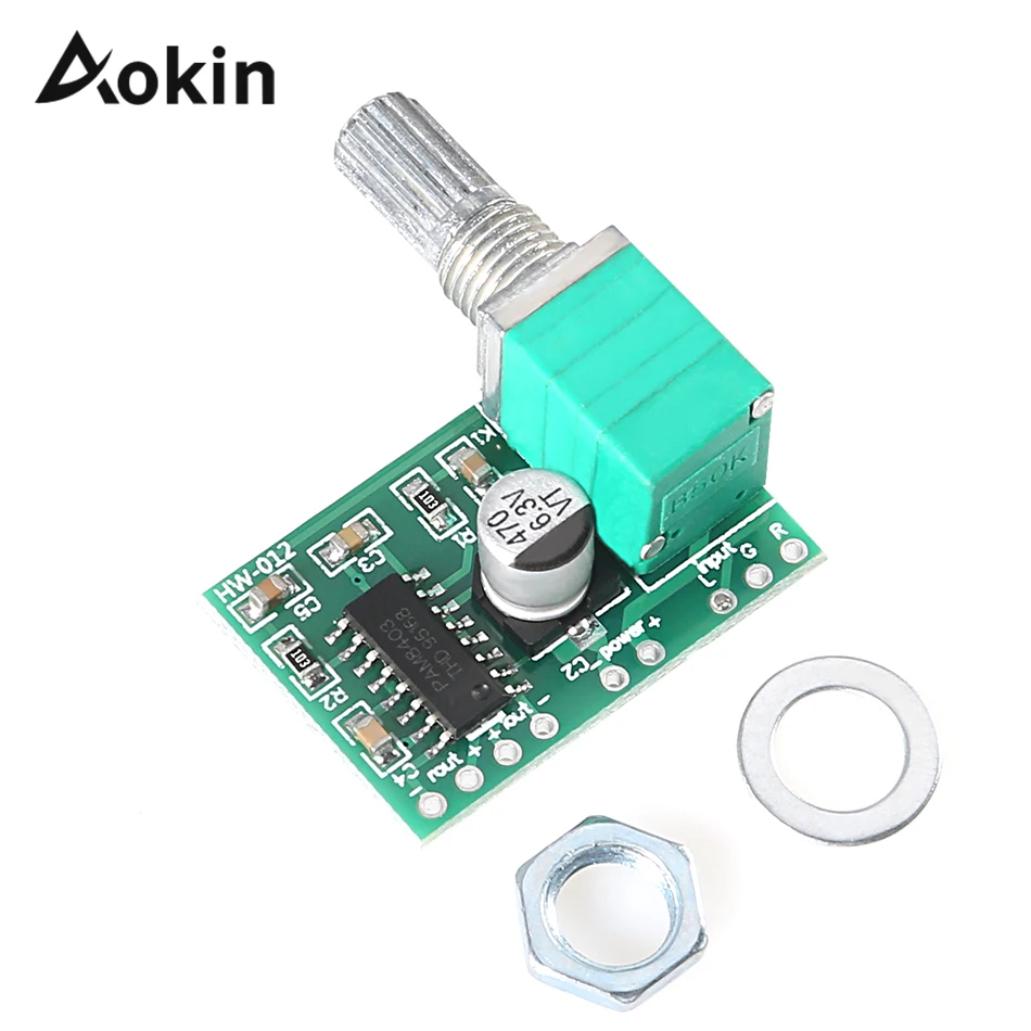 

DC 5V PAM8403 Super Mini 2 Channel USB Digital Audio Amplifier Board Module 2* 3W Volume Control with Potentionmeter Switch